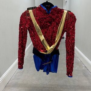 Weissman Red and Gold Sequin Dance Costume